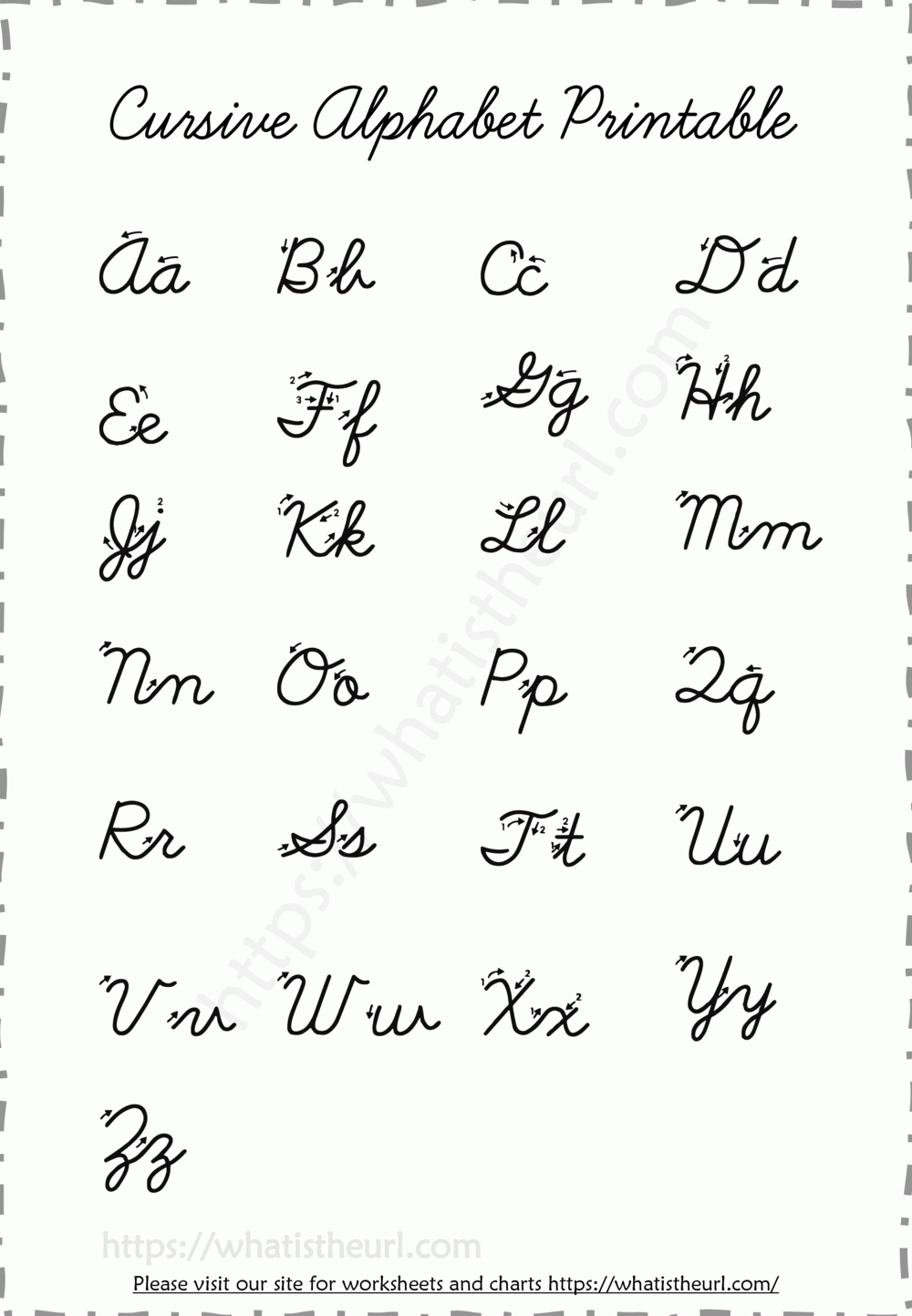 Cursive Alphabet Printable Worksheet