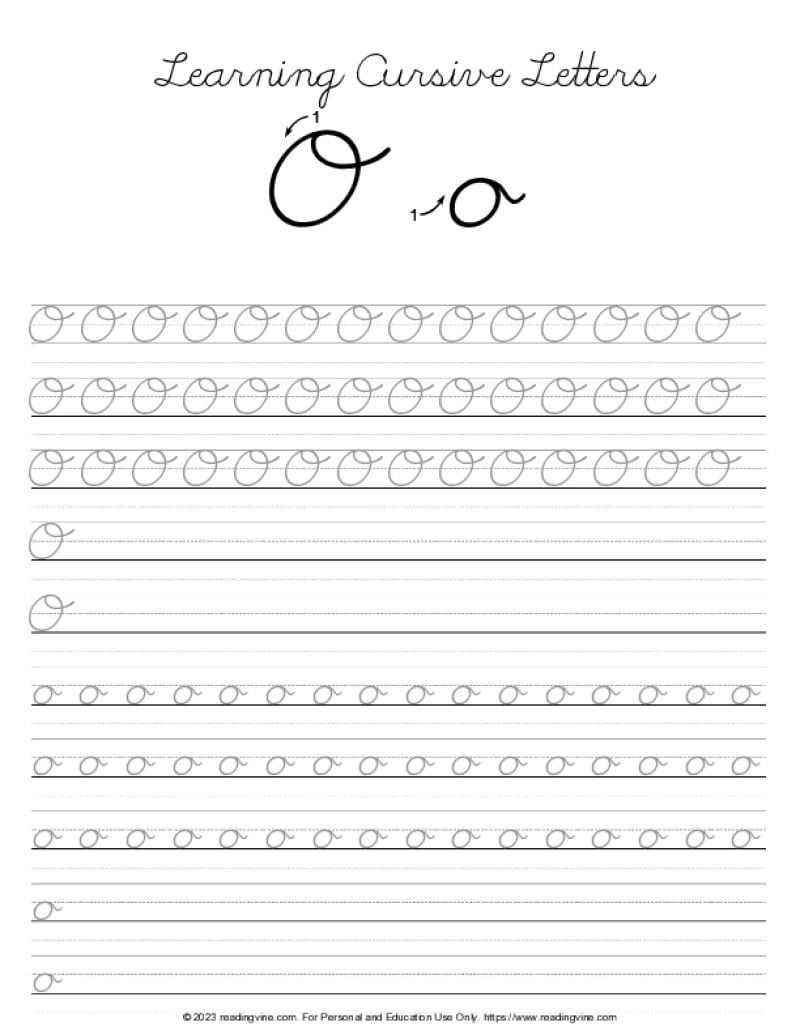 Printable Cursive Handwriting Practice Worksheets