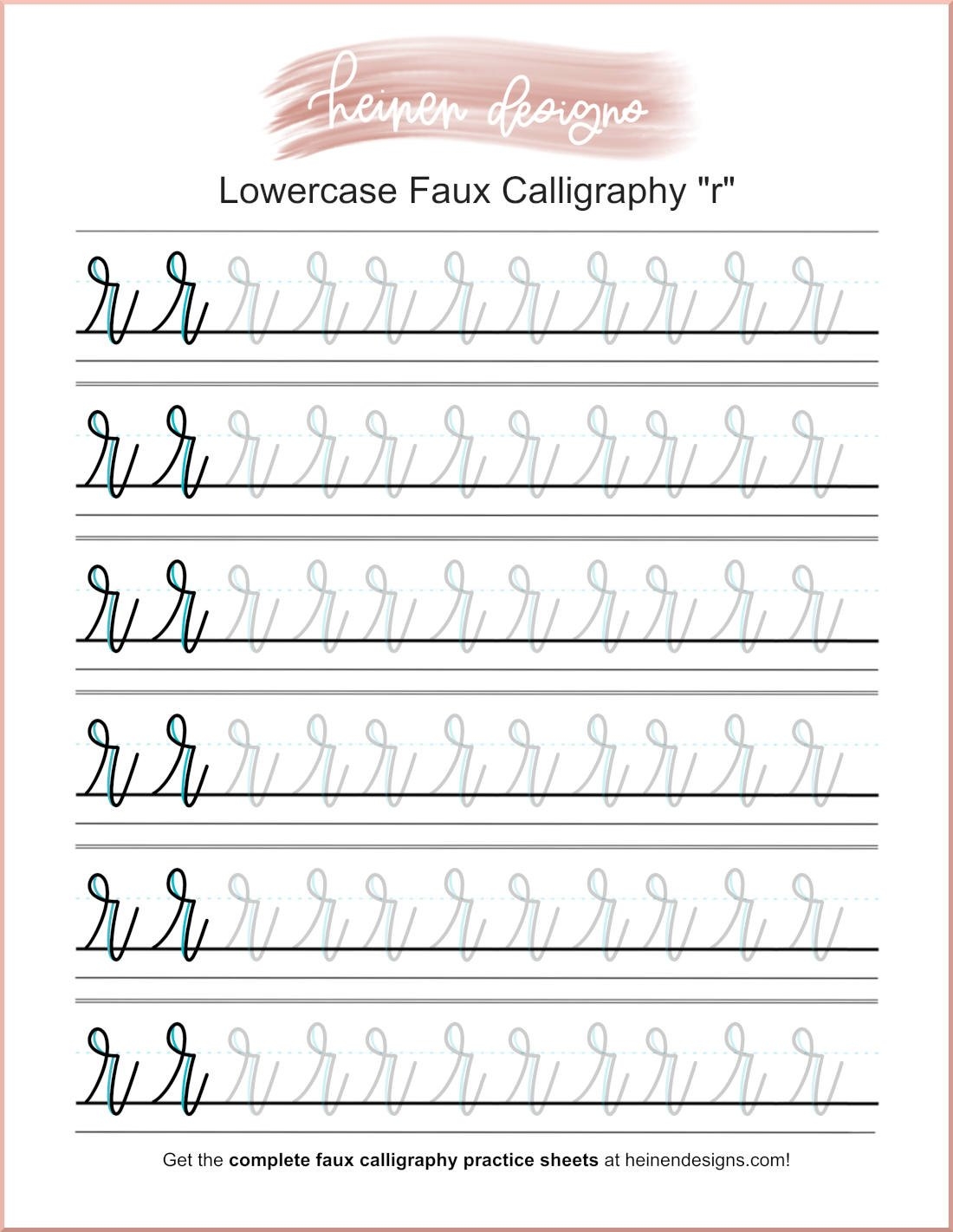 Printable Calligraphy Practice Worksheets