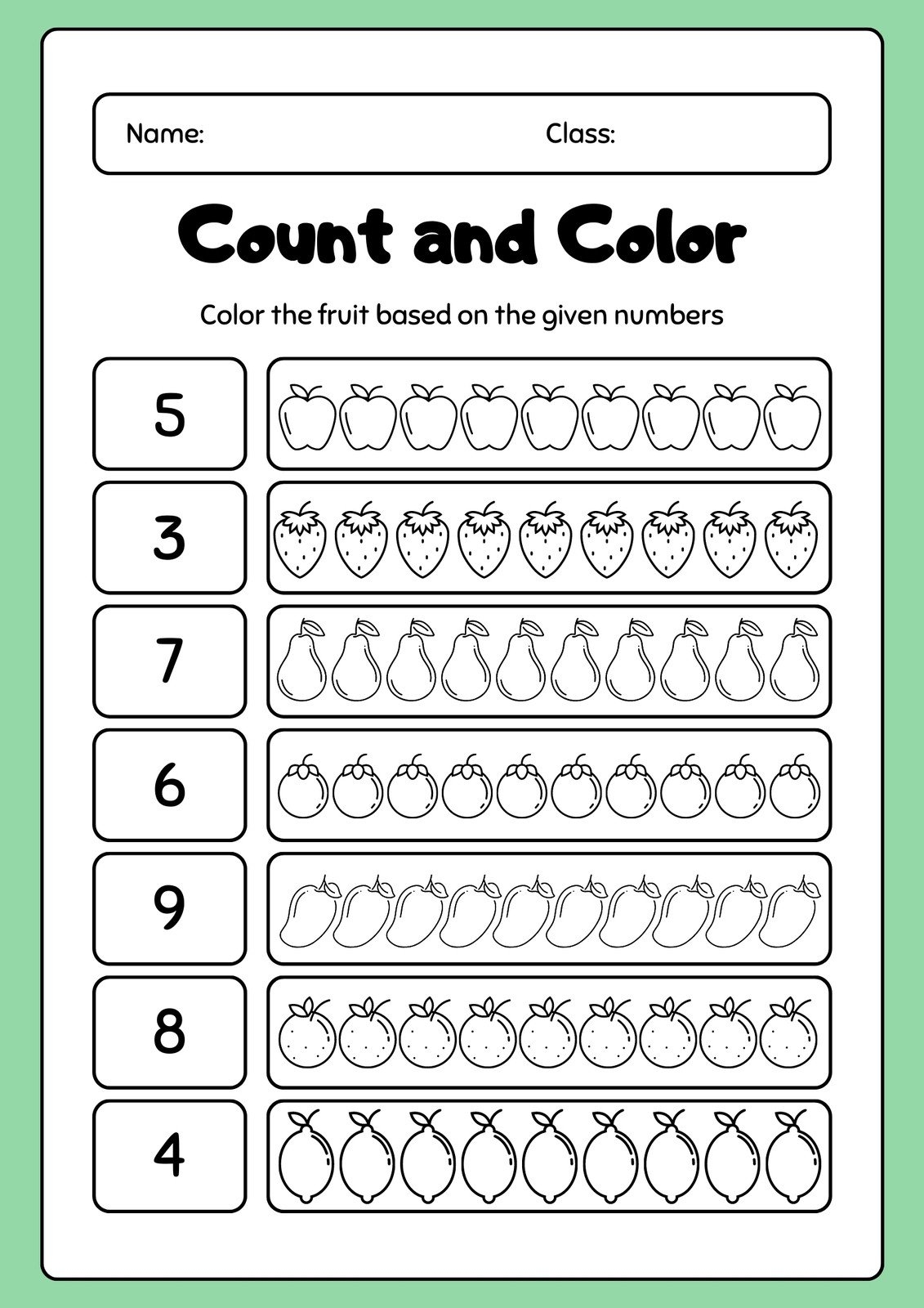 Printable Kindergarten Worksheets