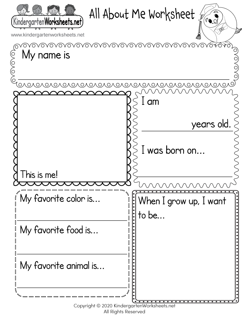 All About Me Worksheet Printable
