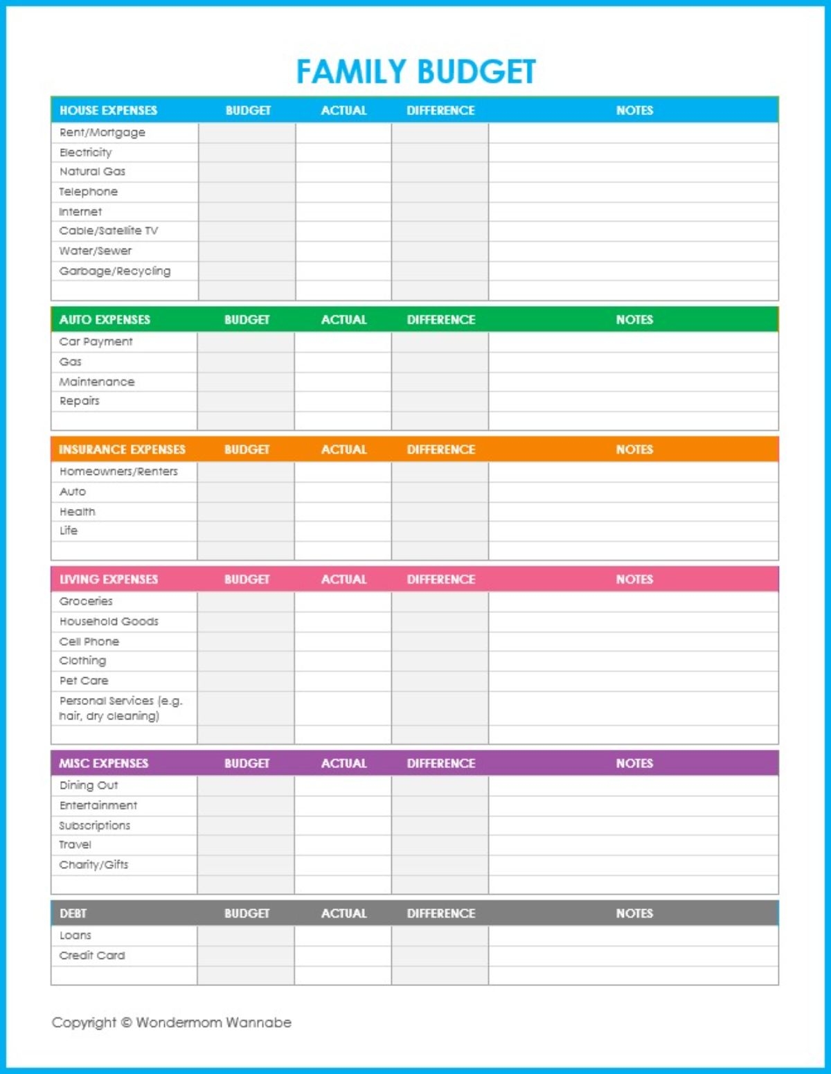 Best Free Printable Budget Worksheet Pdf Best Free Printable Budget Worksheet Pdf