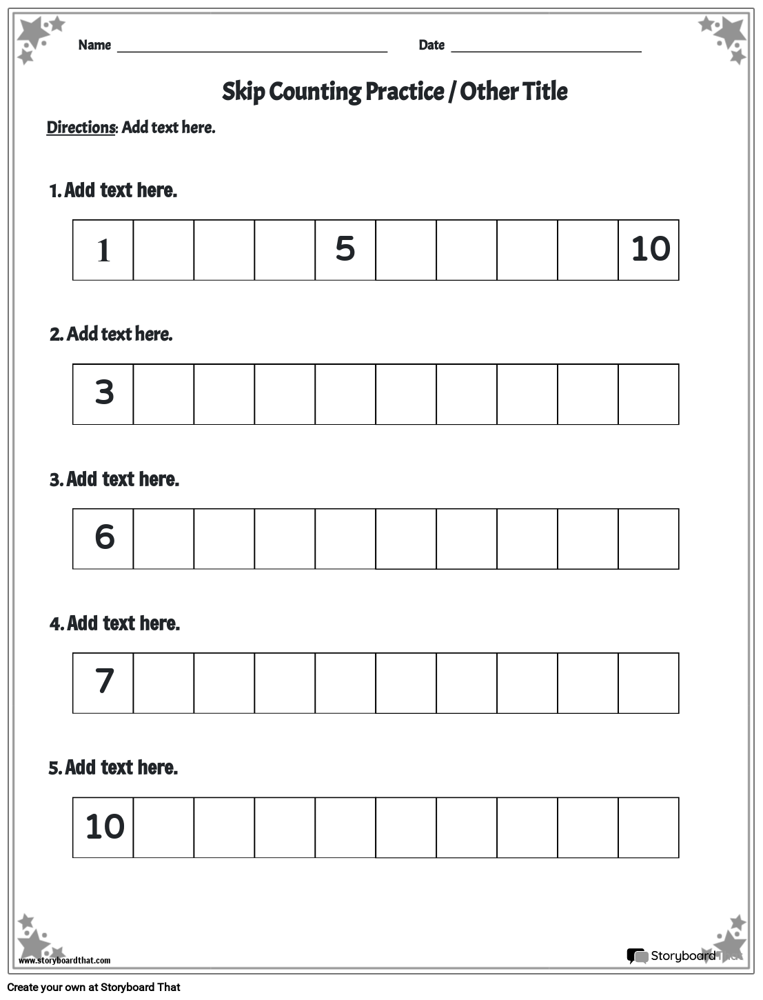 Free Skip Counting Worksheets At StoryboardThat