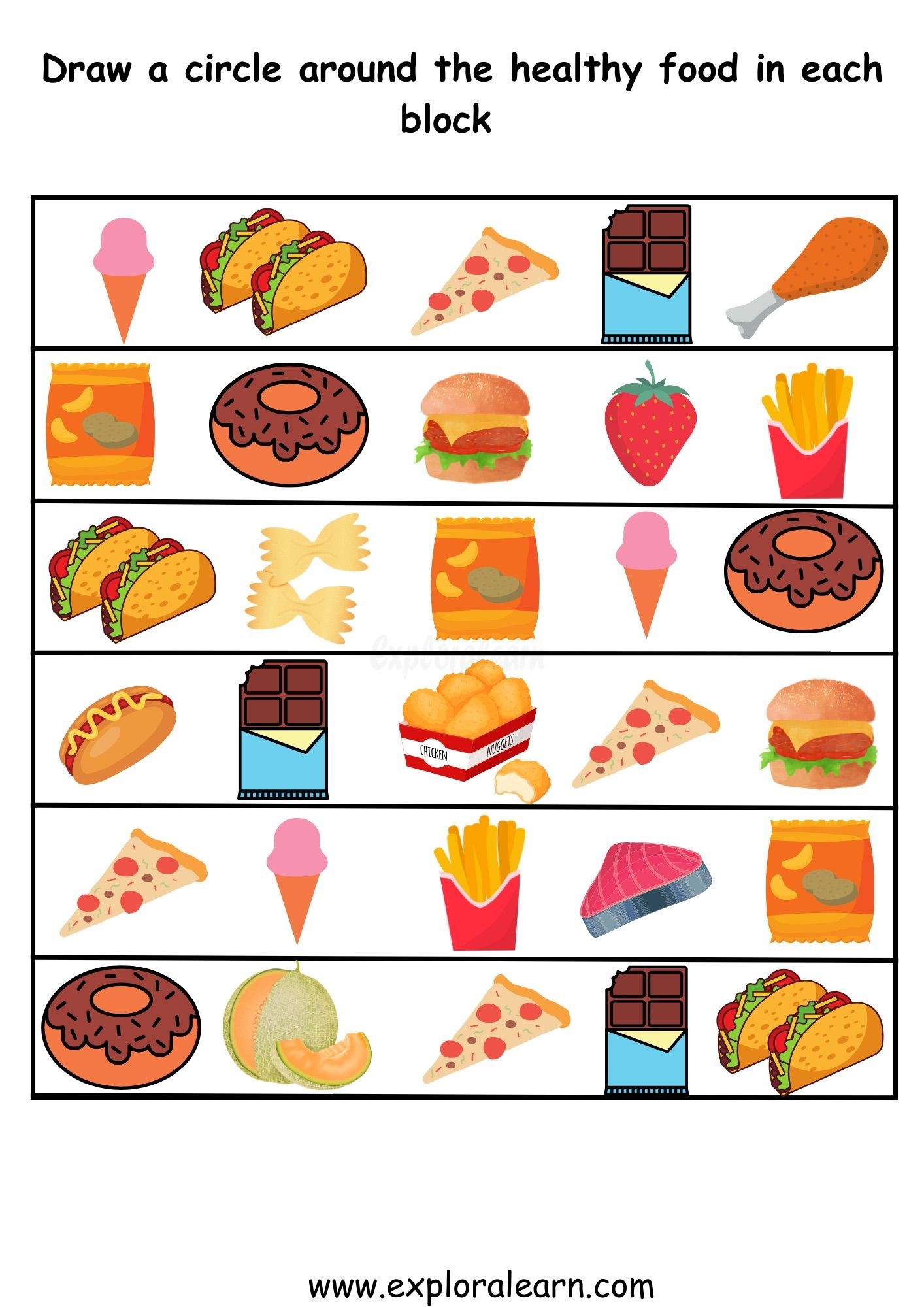 Printable Healthy Food Worksheets