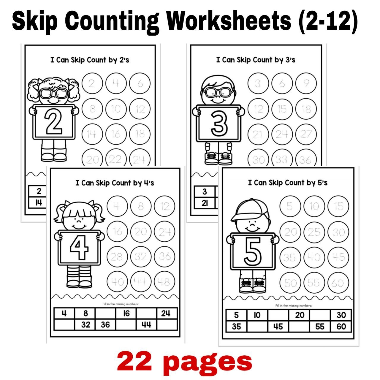 Skip Counting Worksheets 2 12 Fun And Engaging Math Practice Made By Teachers