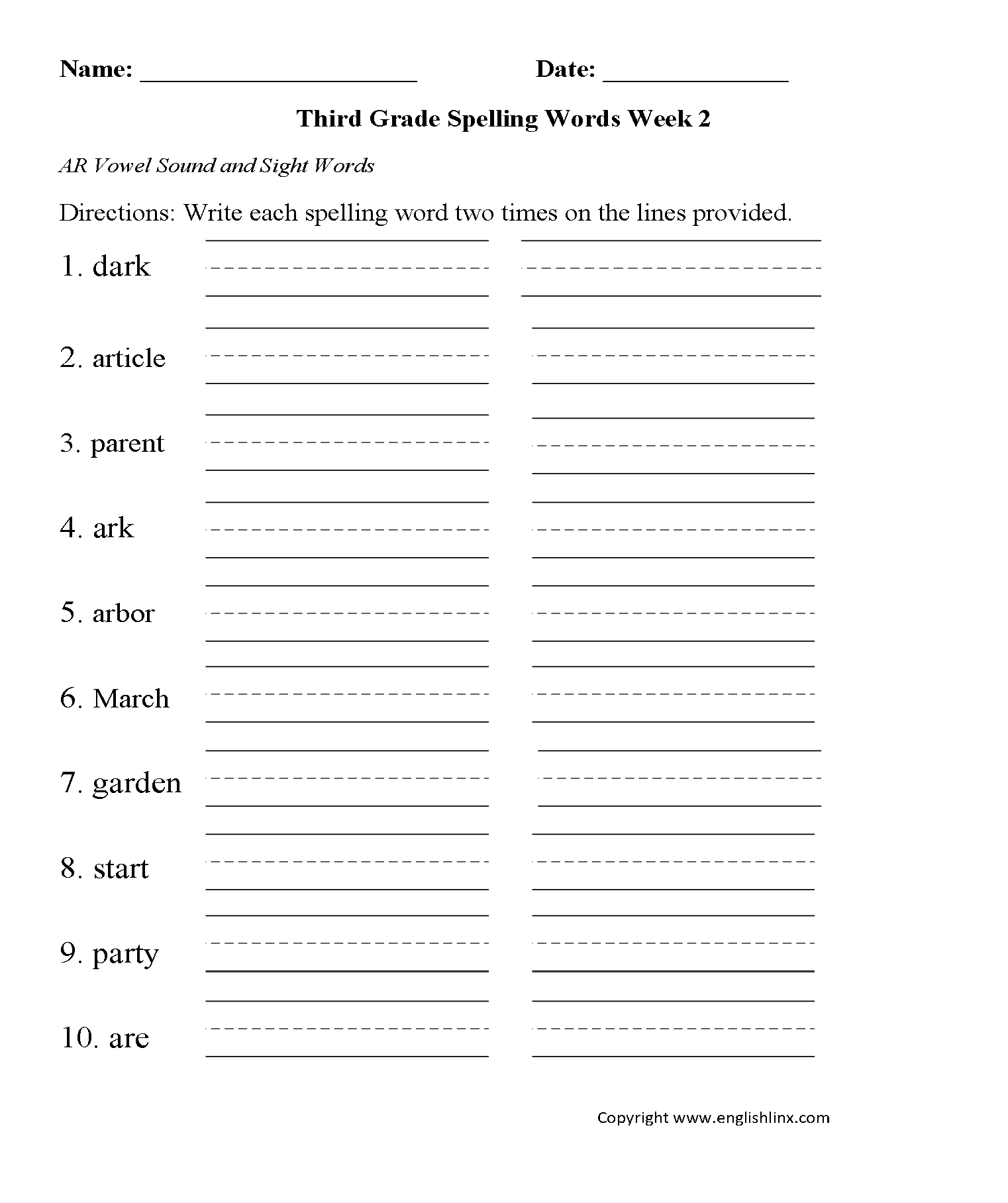 Free Printable Spelling Worksheets Free Printable Spelling Worksheets