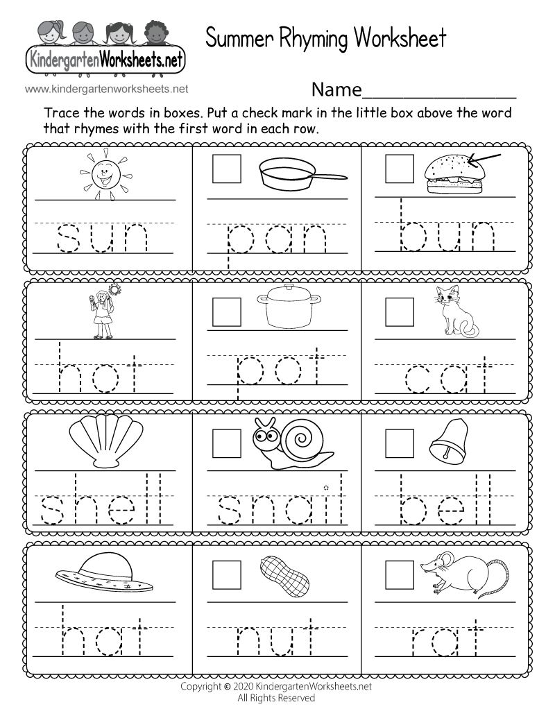 Summer Rhyming Worksheet Free Printable Digital PDF Summer Rhyming Worksheet Free Printable Digital PDF