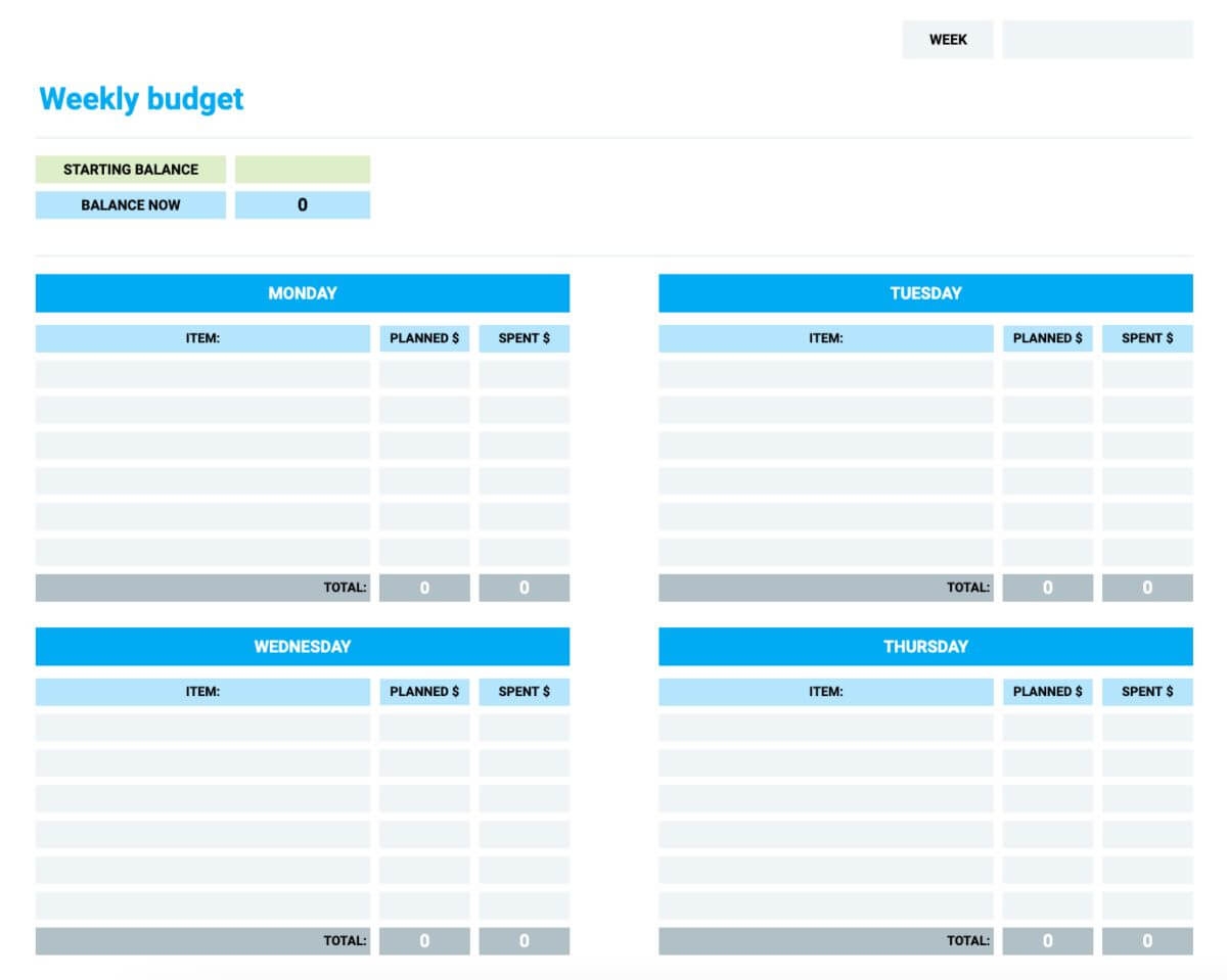 Printable Budgeting Worksheets