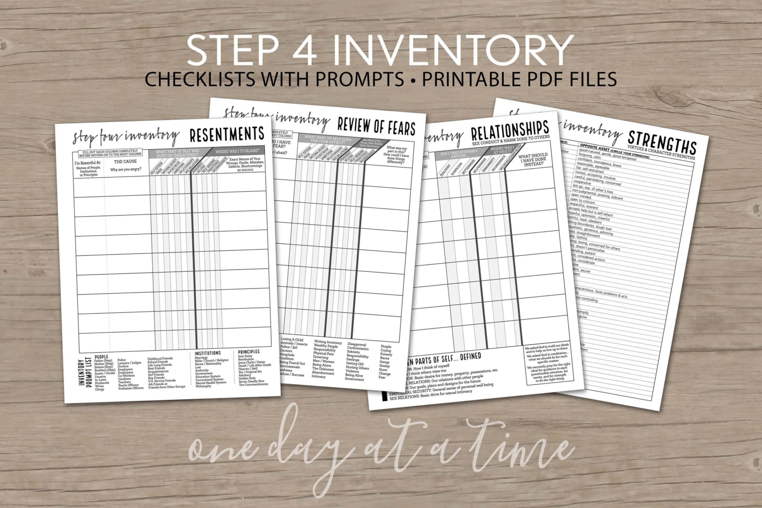 Free Printable Aa 12 Step Worksheets