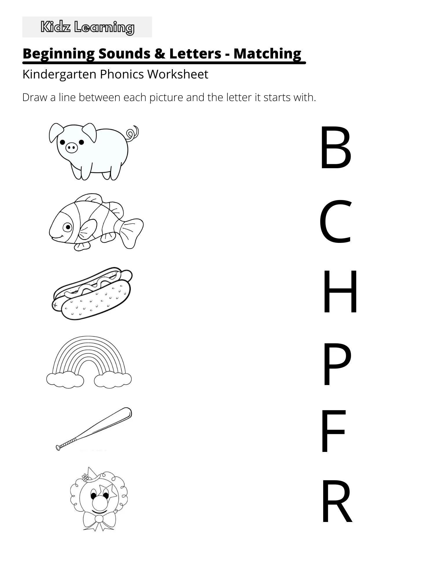 Free Printable Beginning Sounds Worksheets