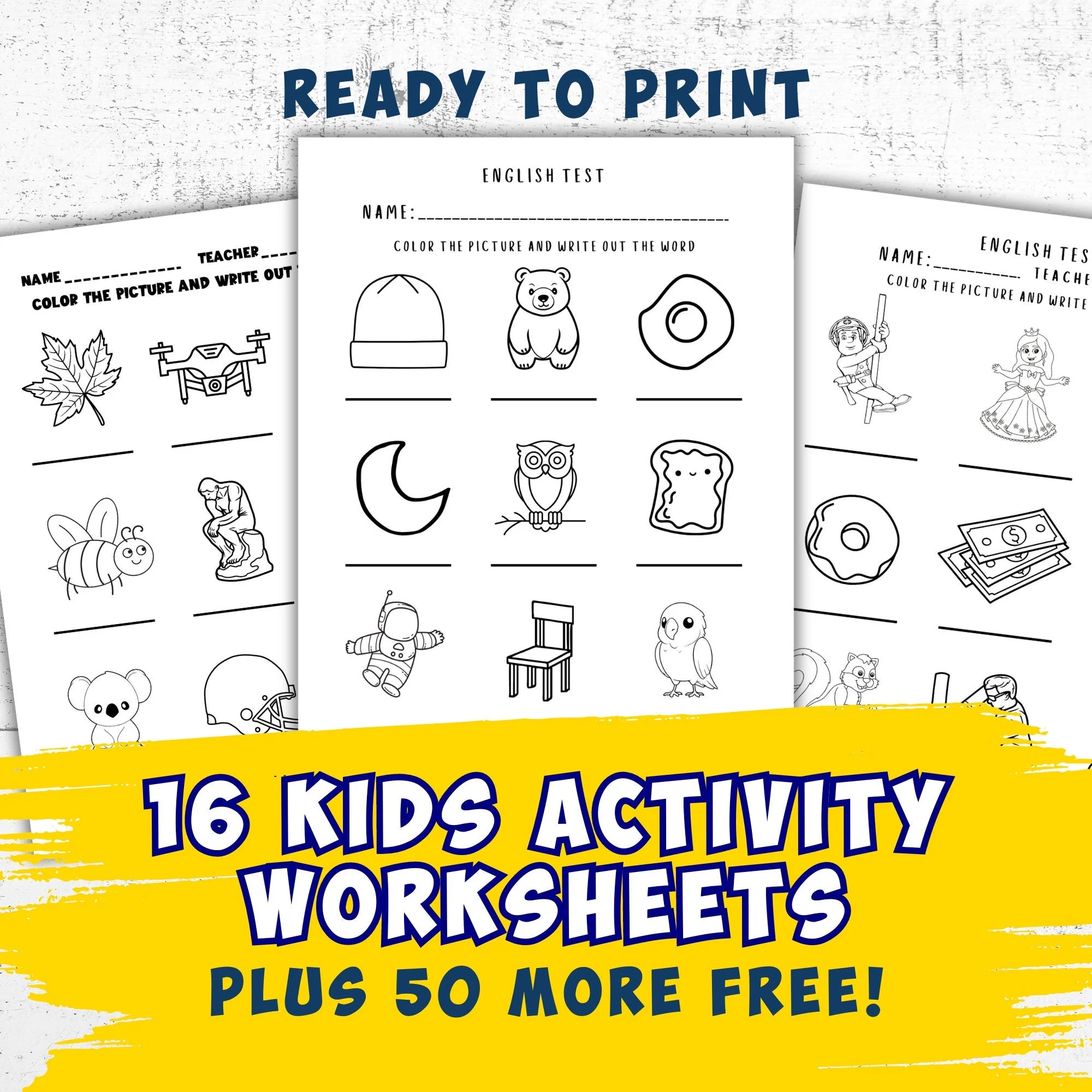 16 Kids Activity Worksheets Kids Test Plus 50 More FREE Printable 