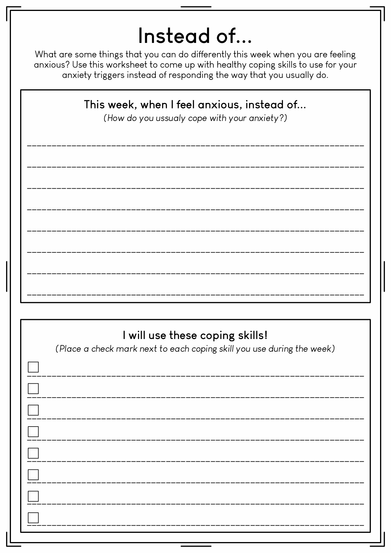 17 CBT Coping Skills Worksheets Free PDF At Worksheeto 17 CBT Coping Skills Worksheets Free PDF At Worksheeto