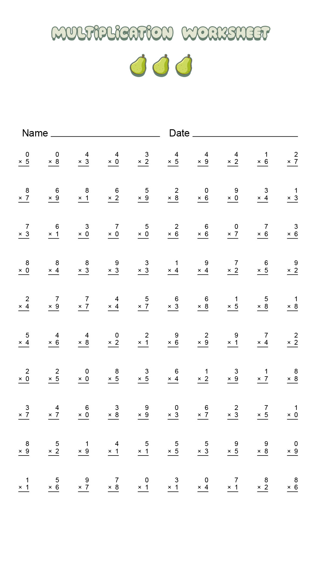19 Timed Multiplication Worksheets Free PDF At Worksheeto