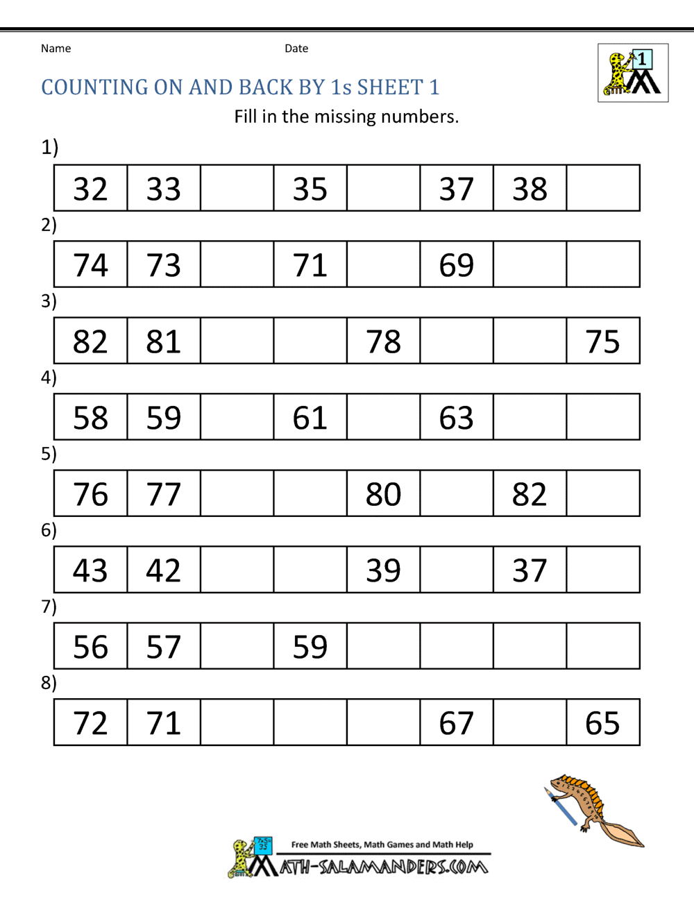 Printable Math Worksheets For First Graders
