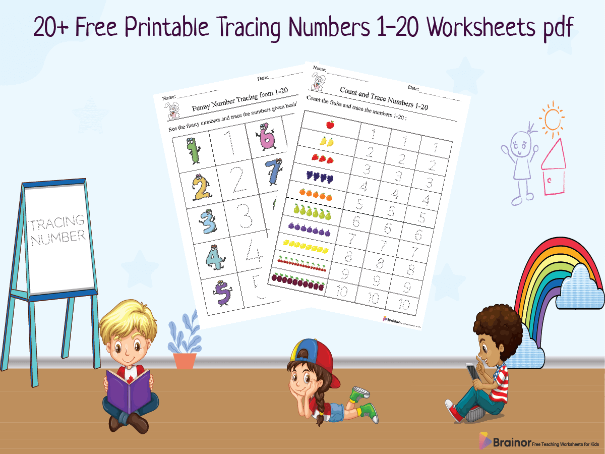 20 Free Tracing Numbers 1 20 Worksheets In PDF