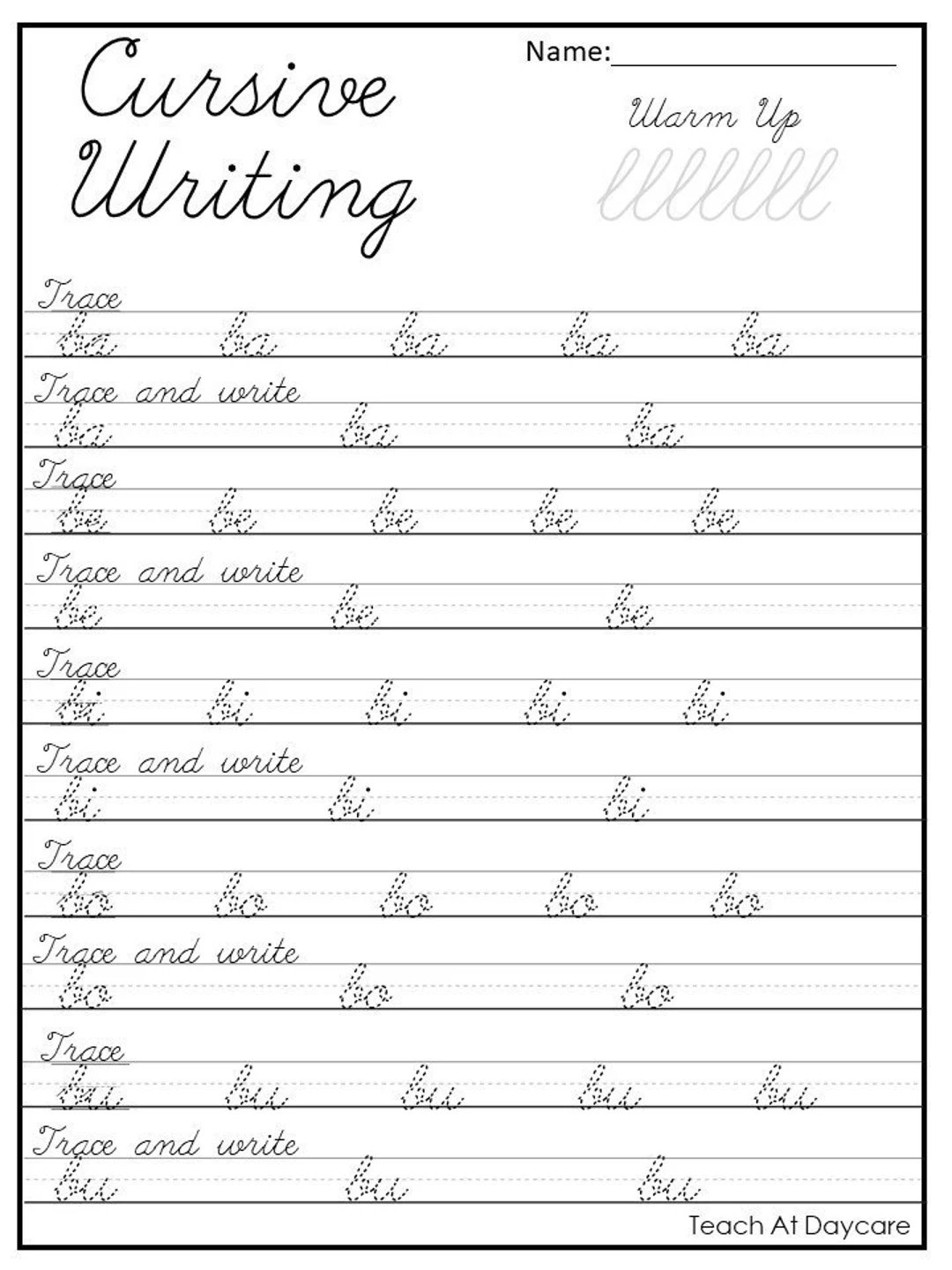 Cursive Writing Worksheets Free Printable