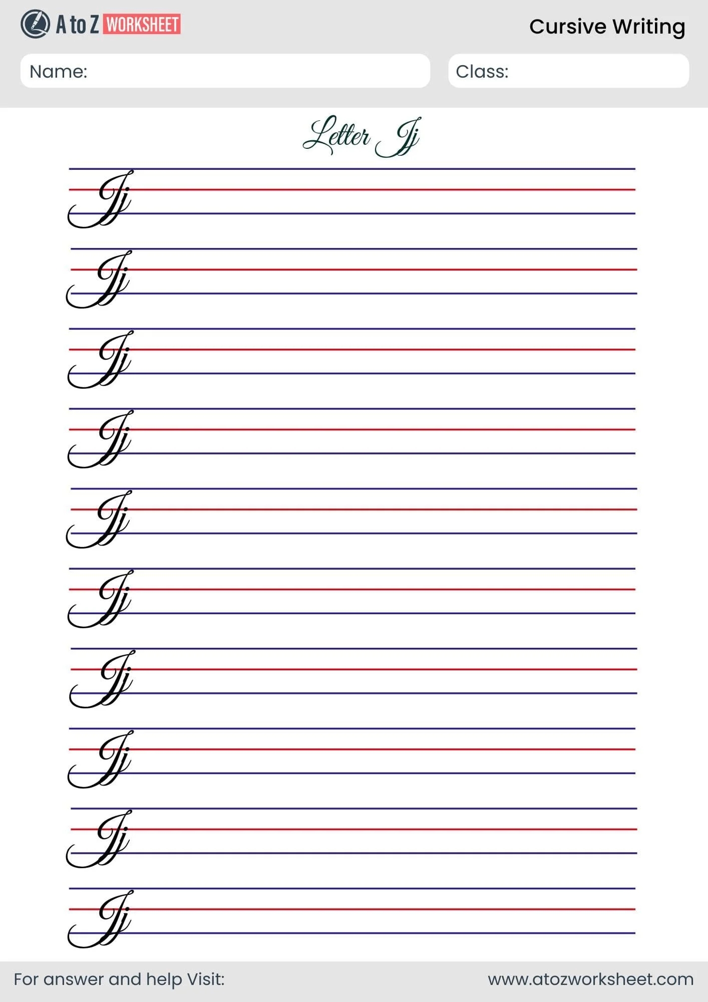 25 Free Cursive Writing Worksheets PDF A To Z Worksheet