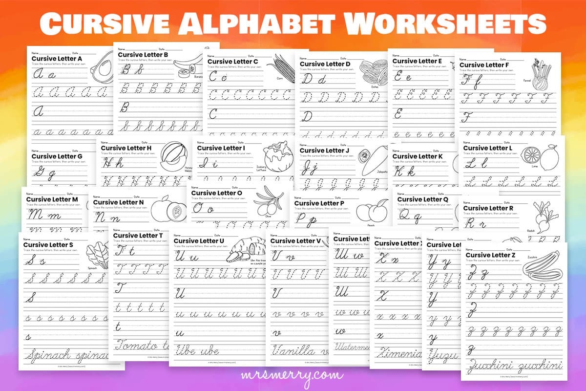 Cursive Letters Worksheets Printable
