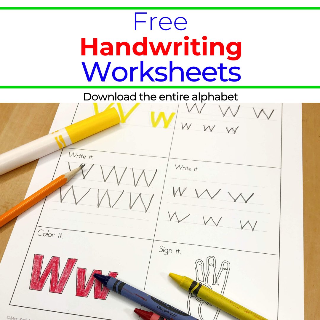 26 Free Printable Handwriting Worksheets For Kids Easy Download Mrs Karle s Sight And Sound Reading