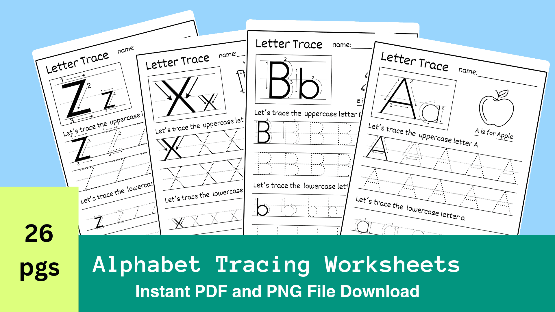 26 Printable Uppercase And Lowercase Alphabet Tracing Worksheets By Janemctngy Raket PH