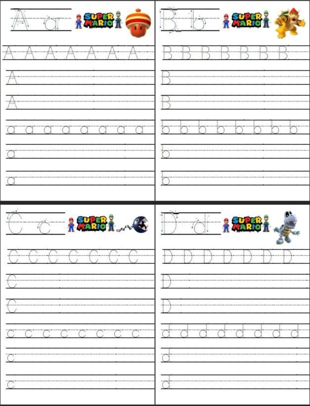 Free Printable Printable Super Mario Worksheets