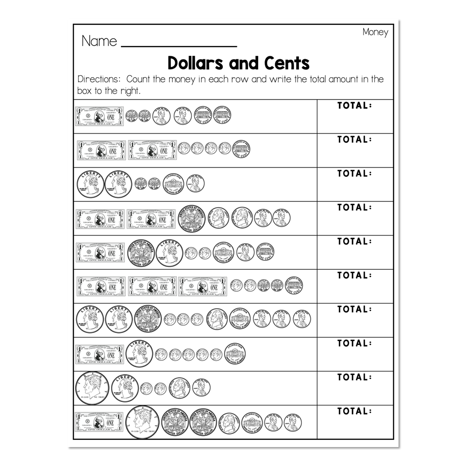 2nd Grade Math Worksheets Money Counting Money Dollars And Worksheets Library