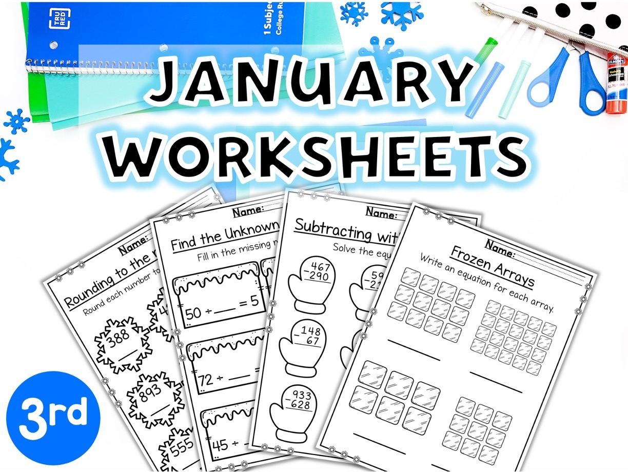 3rd Grade Winter Math Worksheets January Made By Teachers 3rd Grade Winter Math Worksheets January Made By Teachers