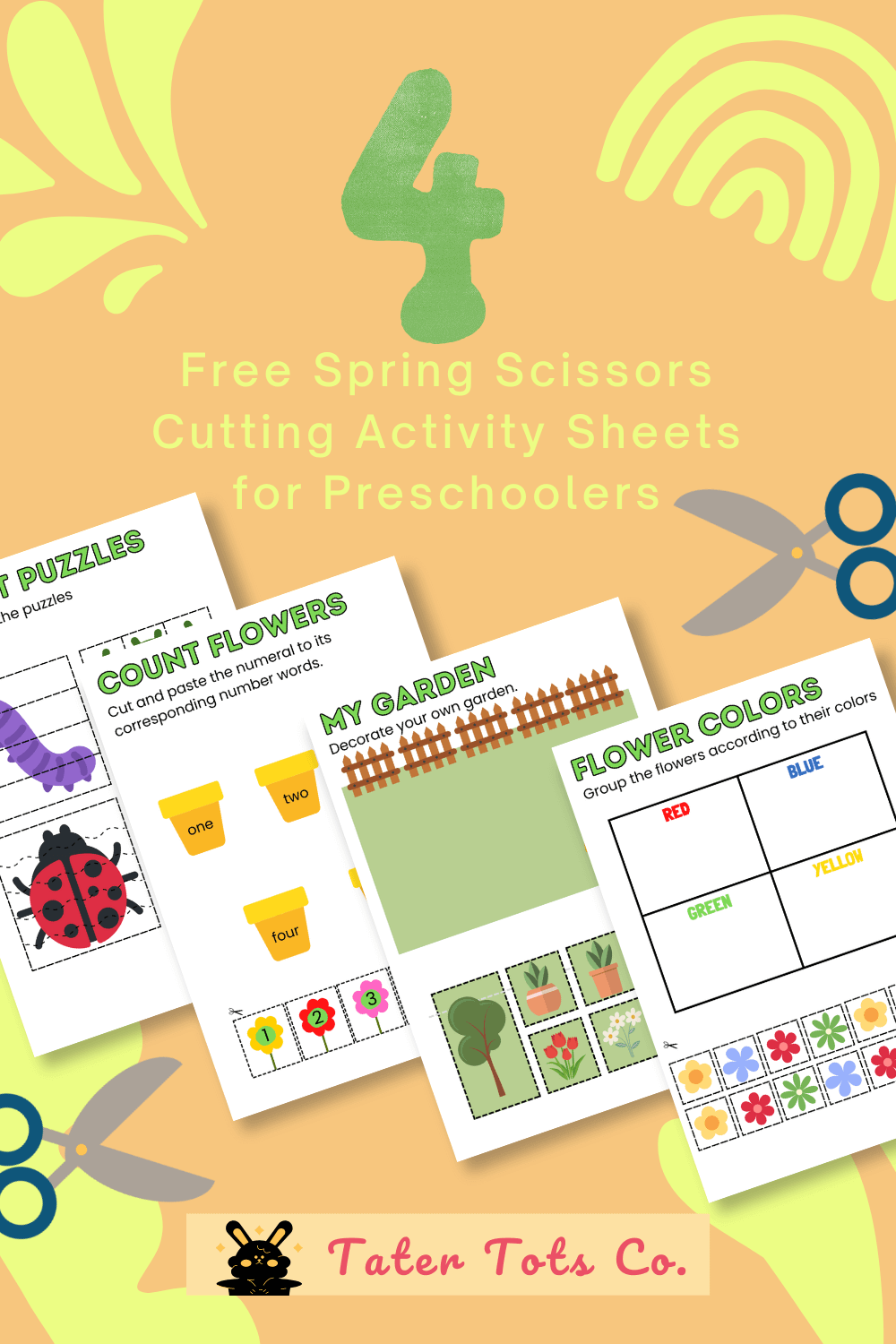 4 Free Printable Spring Themed Cutting Practice Worksheets For Preschoolers Tater Tots Co 4 Free Printable Spring Themed Cutting Practice Worksheets For Preschoolers Tater Tots Co