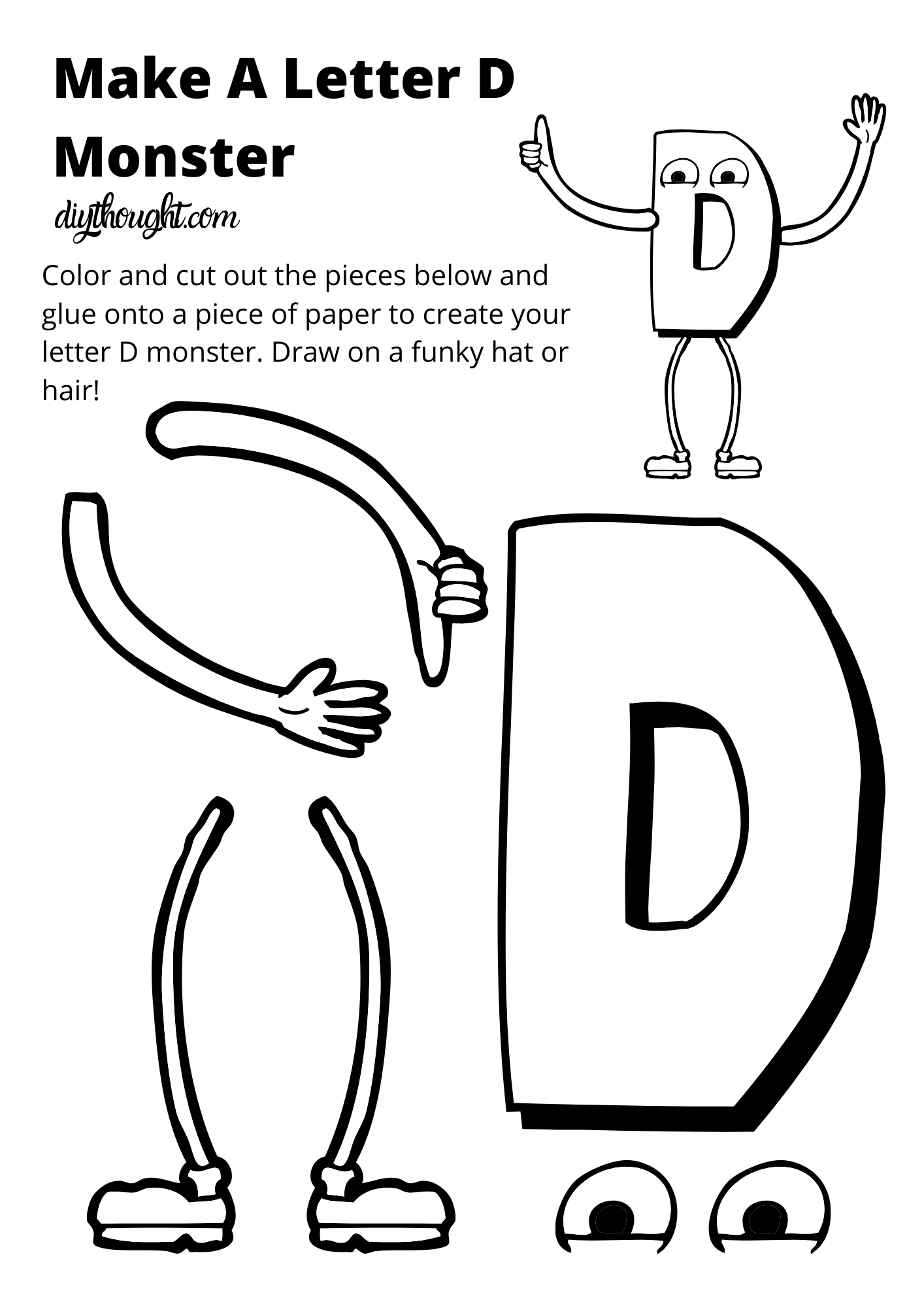 5 Free Letter D Printable Worksheets DIY Thought