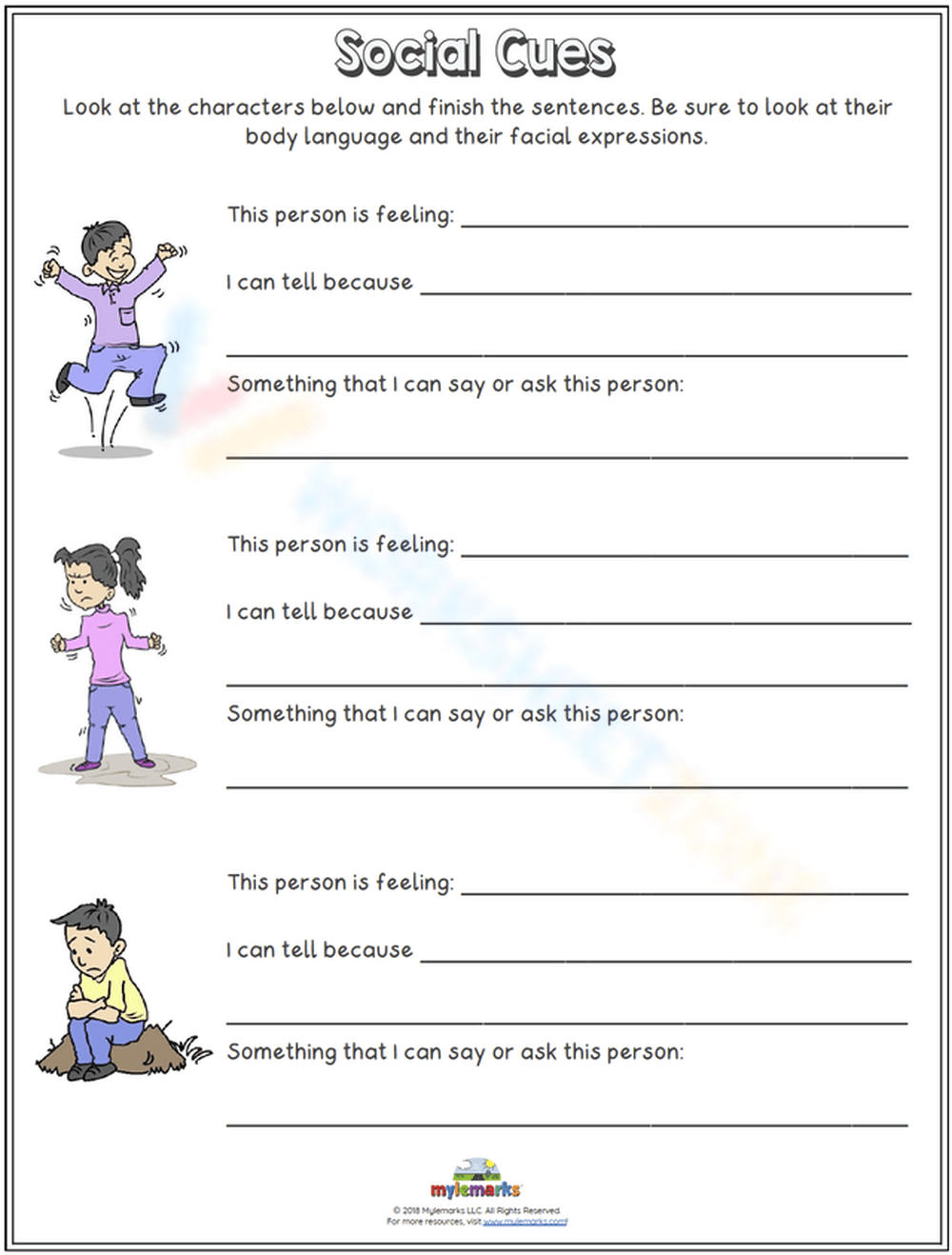 Free Printable Social Skills Worksheets