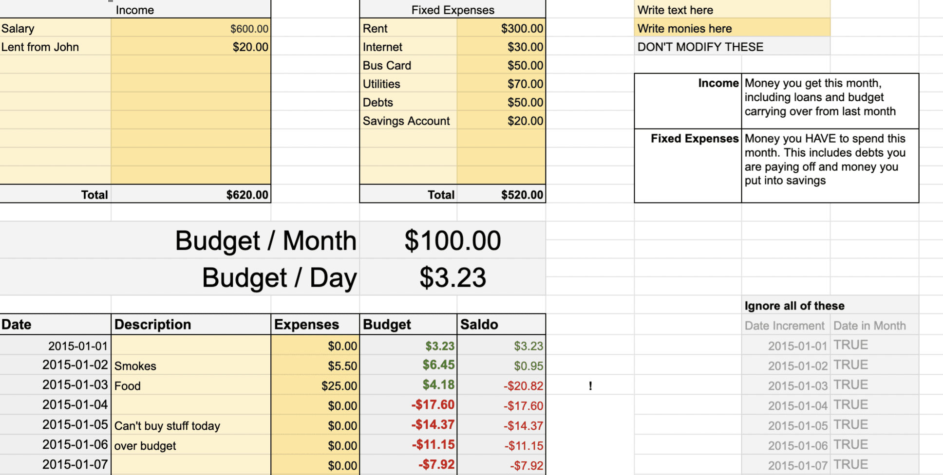 Low Income Budget Beginner Printable Budget Worksheet