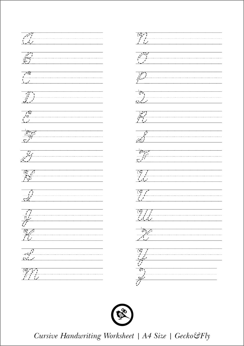 Printable Free Cursive Writing Worksheets