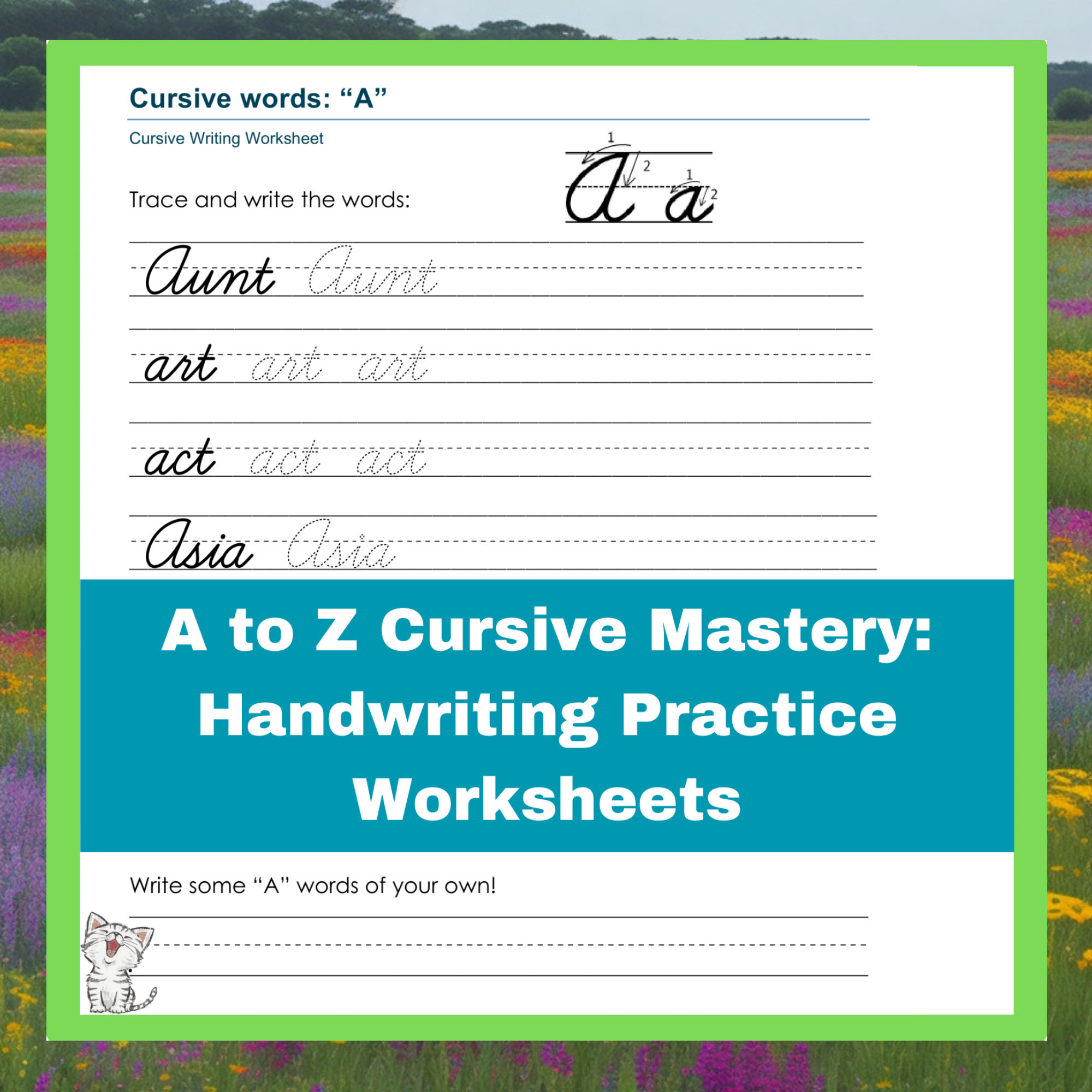 A To Z Cursive Mastery Handwriting Practice Worksheets Made By Teachers