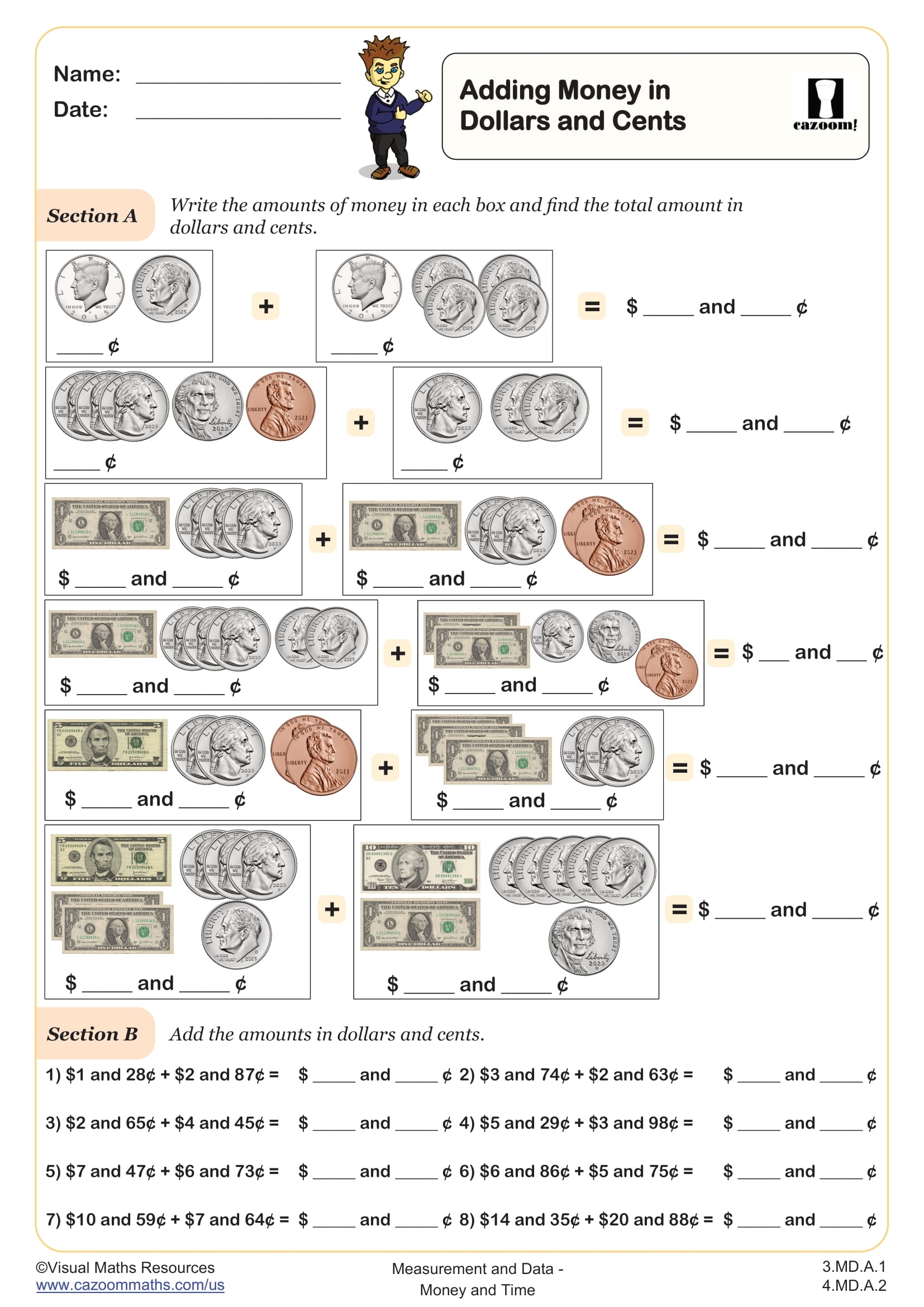 Money Math Worksheets Printable