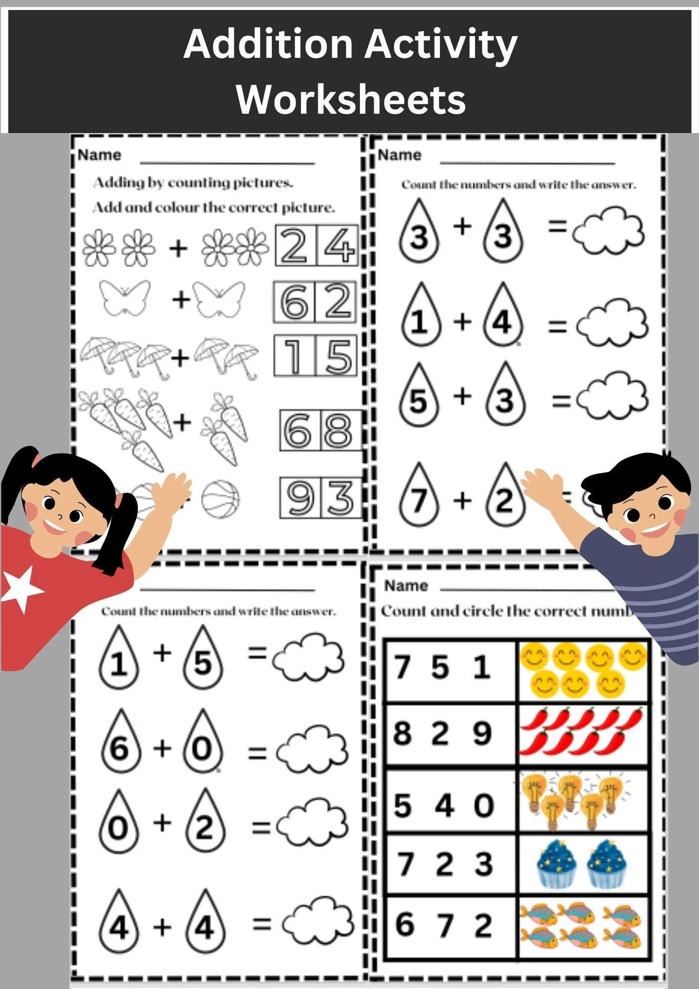 Addition Activity Worksheets For Kindergarten Downloadable Worksheets Addition Activity Worksheets For Kindergarten Downloadable Worksheets