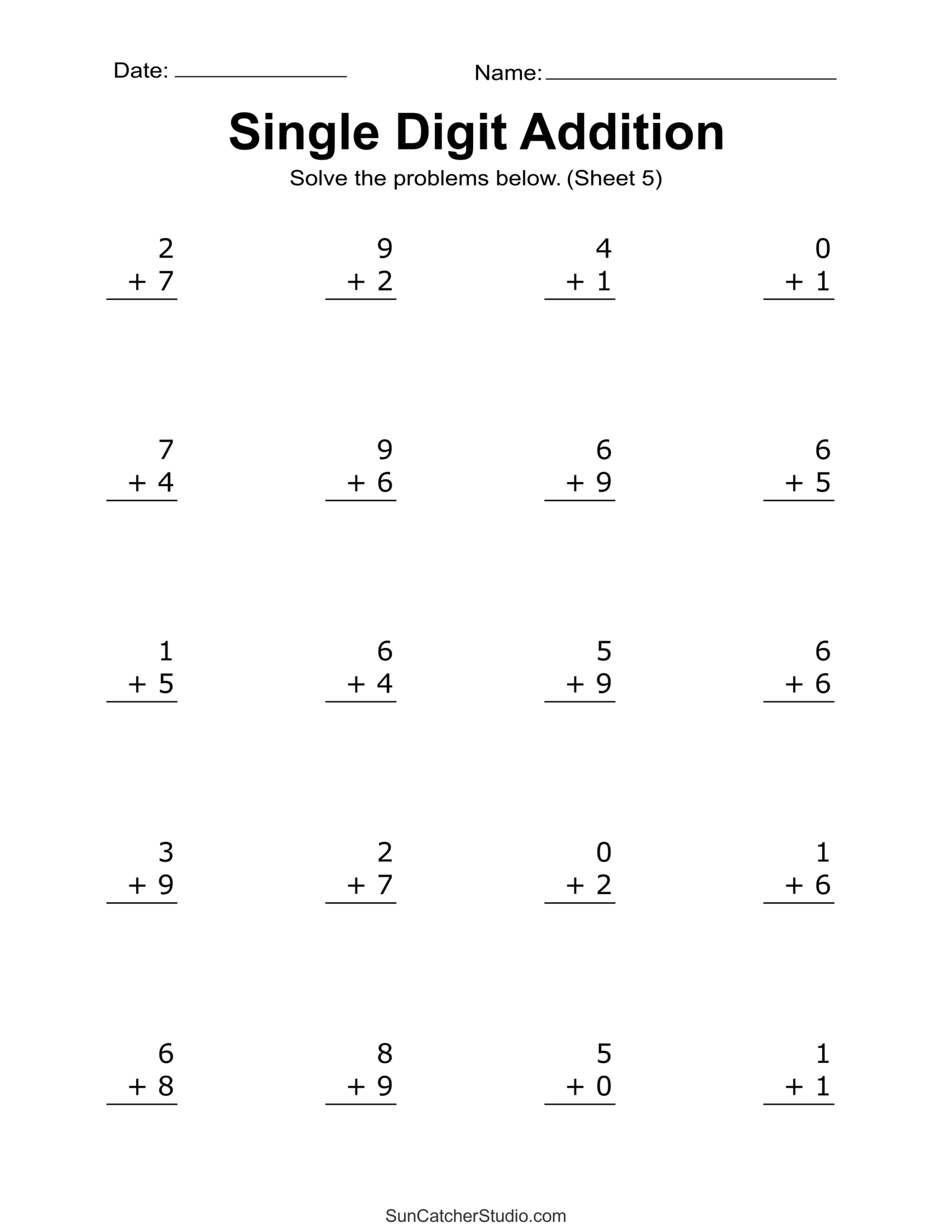 Math Worksheets For Kindergarten Free Printable