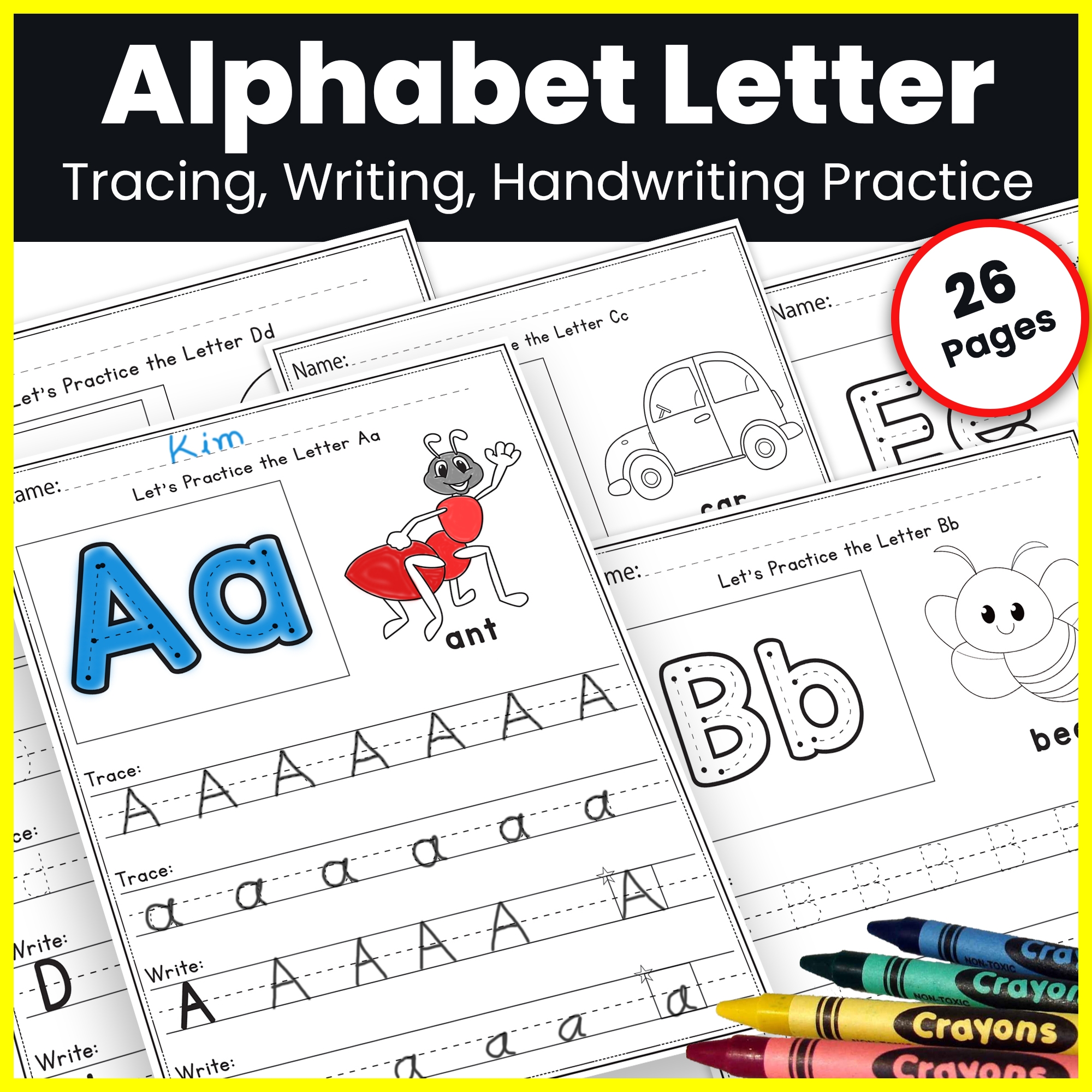Alphabet Letter Tracing Worksheets Uppercase And Lowercase 