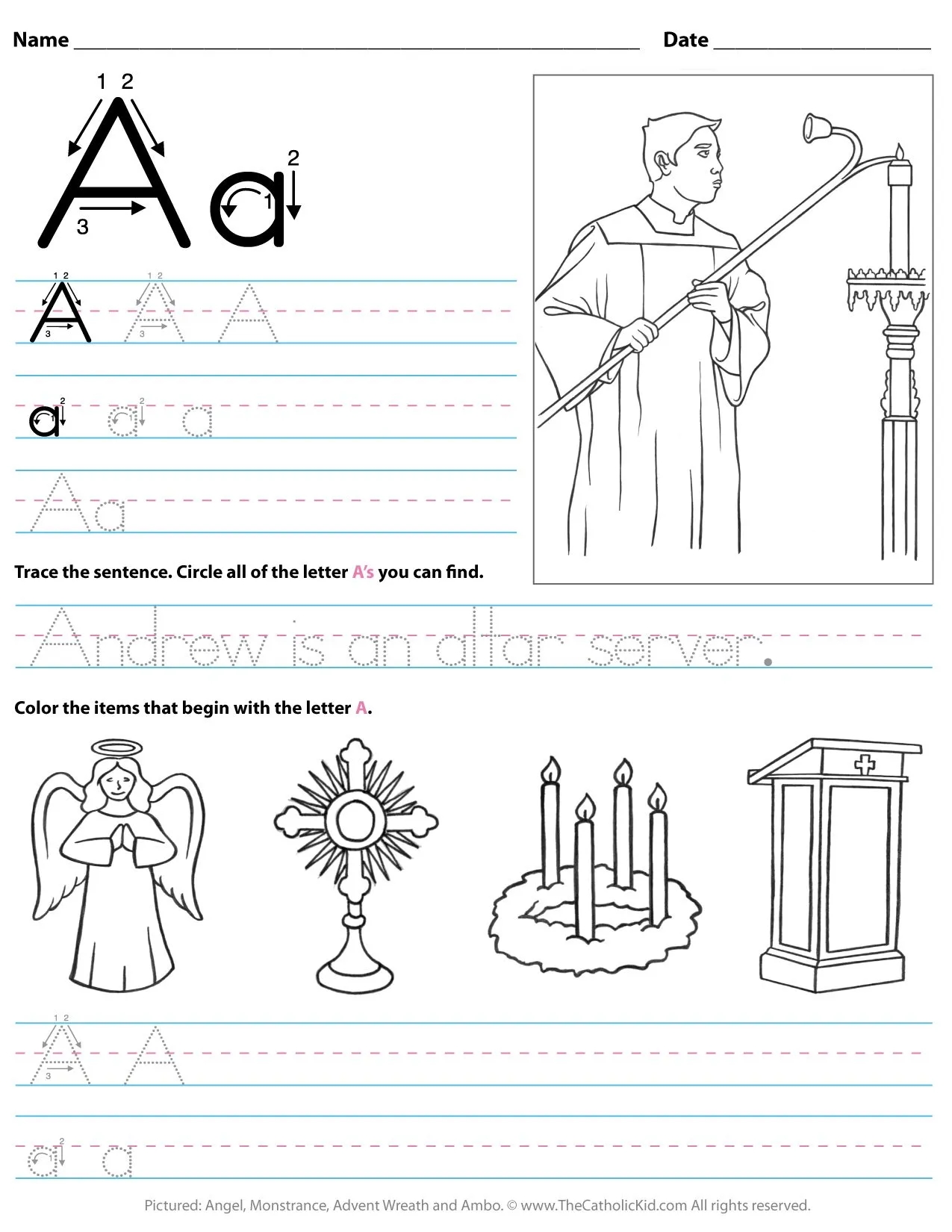 Free Printable Catholic Worksheets