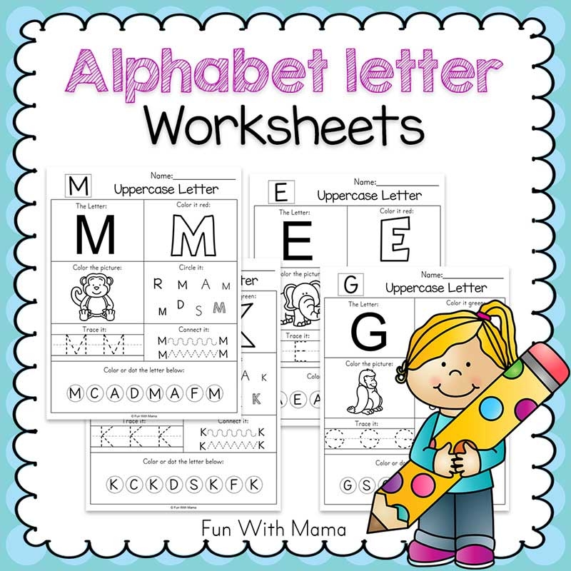 Alphabet Worksheets Letter Identification Workbook Fun With Mama 