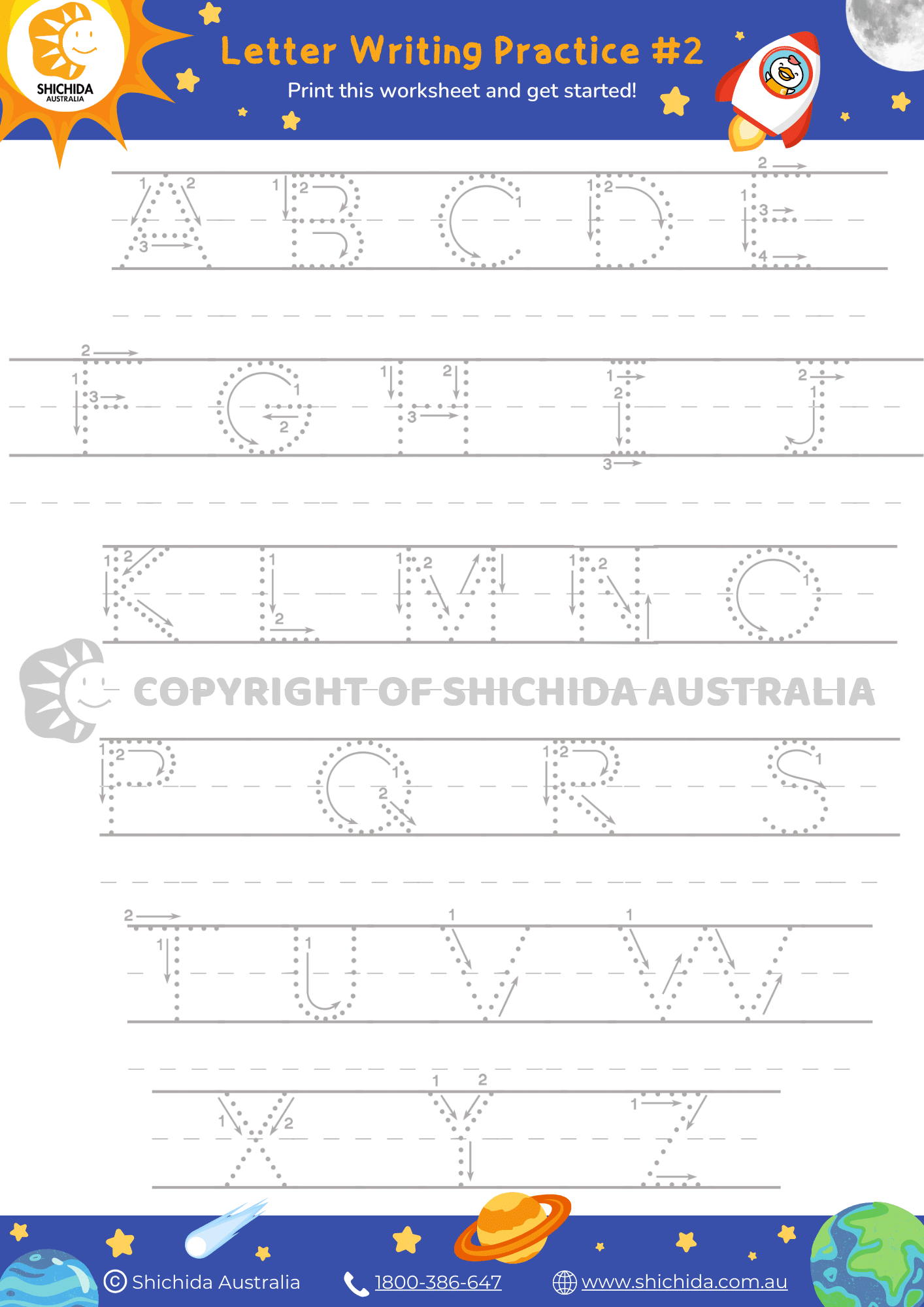 Alphabet Writing Worksheet 2 Of 3 Free Letter Tracing Worksheet