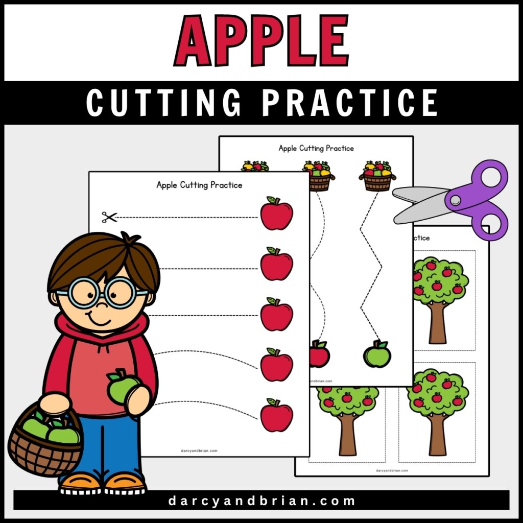 Apple Cutting Worksheet Printable Fine Motor Activity Apple Cutting Worksheet Printable Fine Motor Activity