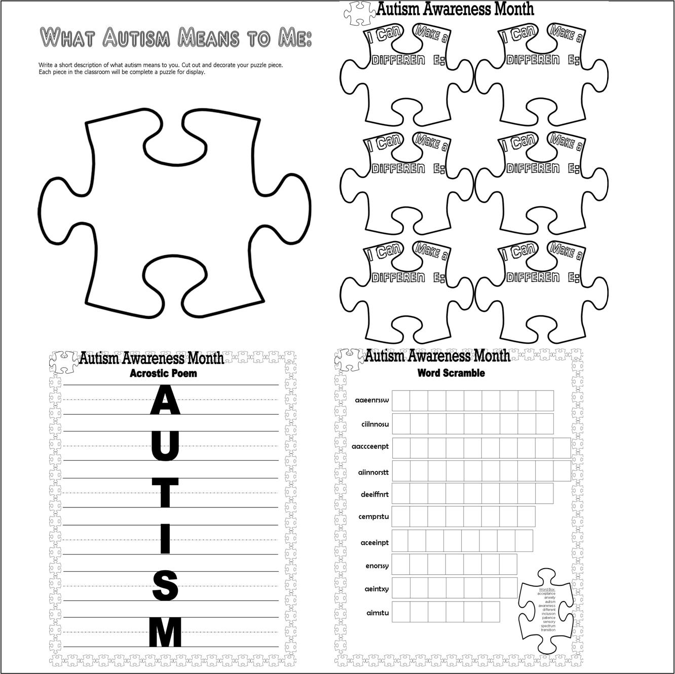 Autism Awareness In The Classroom Worksheets Decor Made By Teachers