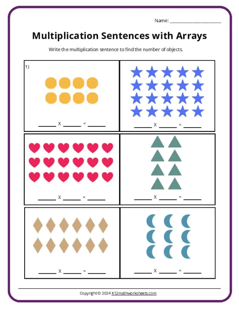 Beginning Multiplication Worksheets An Introduction K12 Math Worksheets
