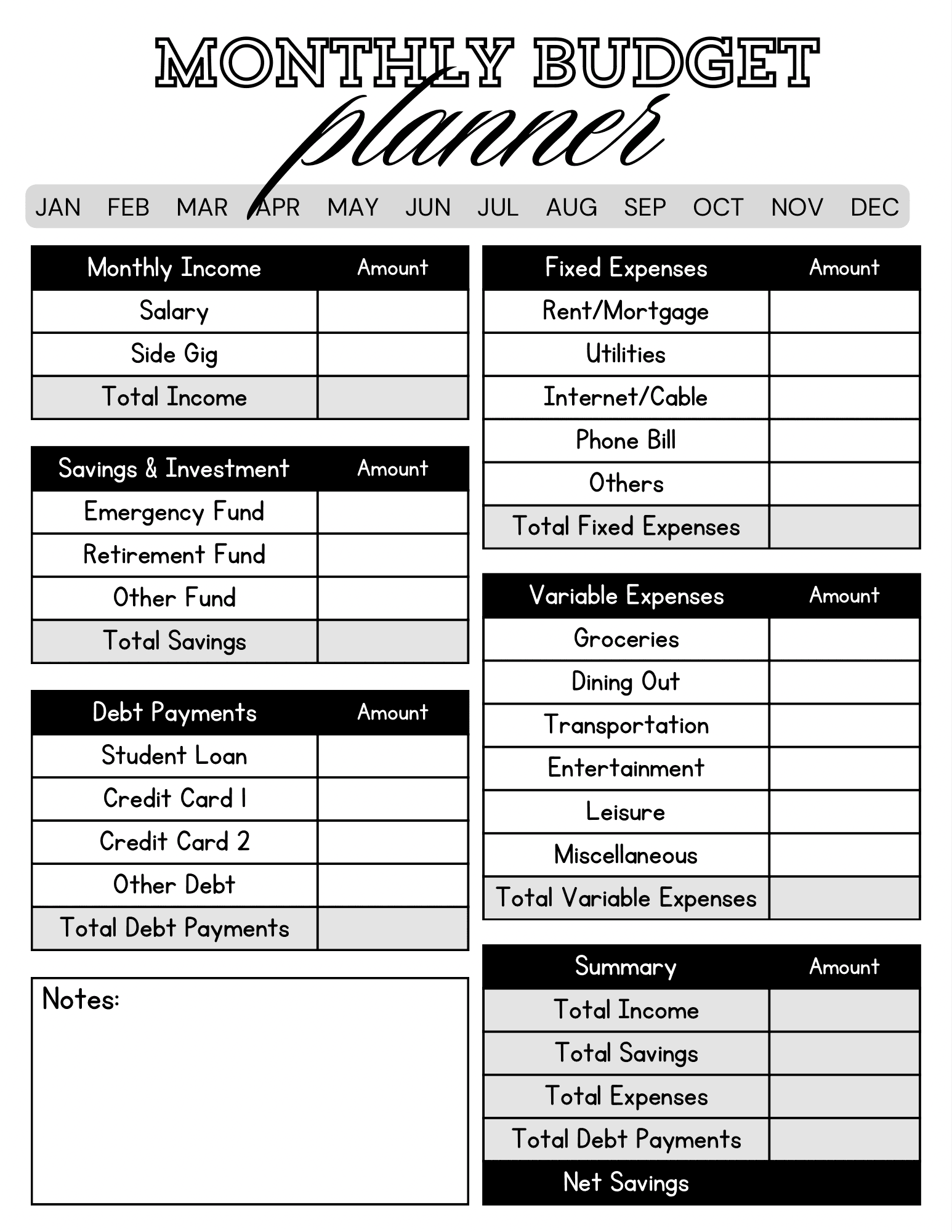 Black And White Minimalist Monthly Budget Planner By Daphidigitals Raket PH Black And White Minimalist Monthly Budget Planner By Daphidigitals Raket PH