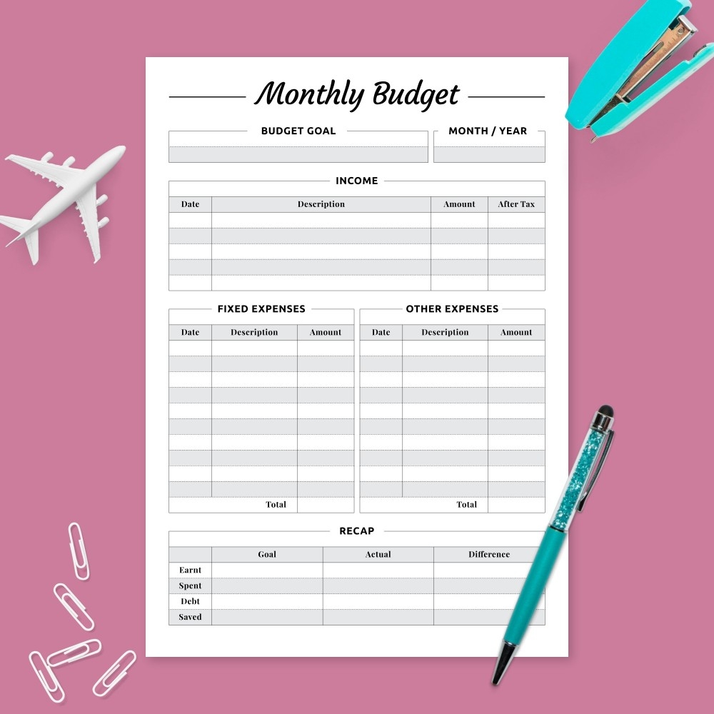 Pdf Beginner Printable Budget Worksheet
