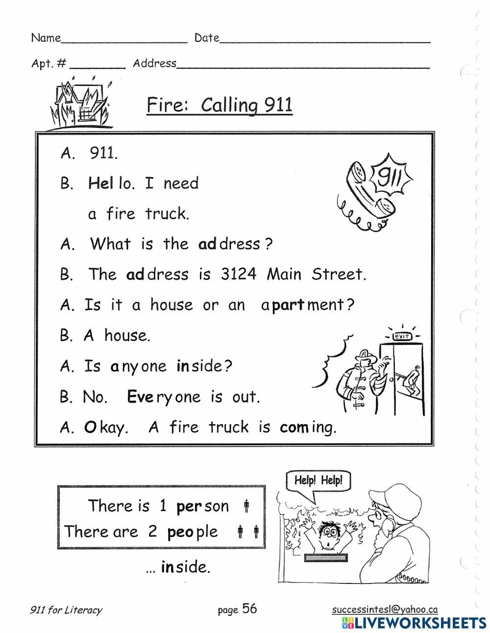 Free Printable 911 Worksheets Free Printable 911 Worksheets