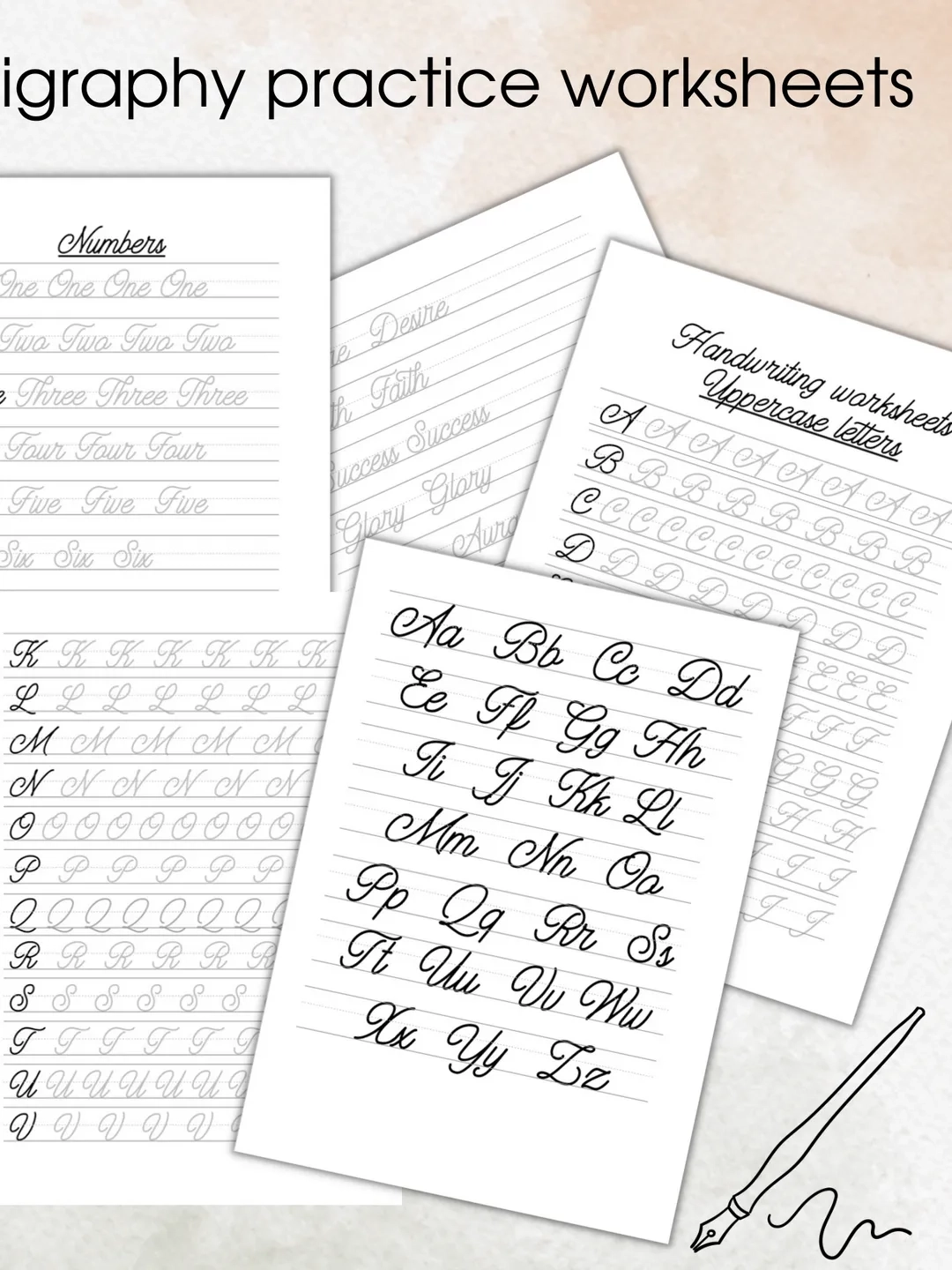 Calligraphy Handlettering Practice Sheets Lettering Worksheets Calligraphy Tutorials 5 59 Buy Online With Delivery