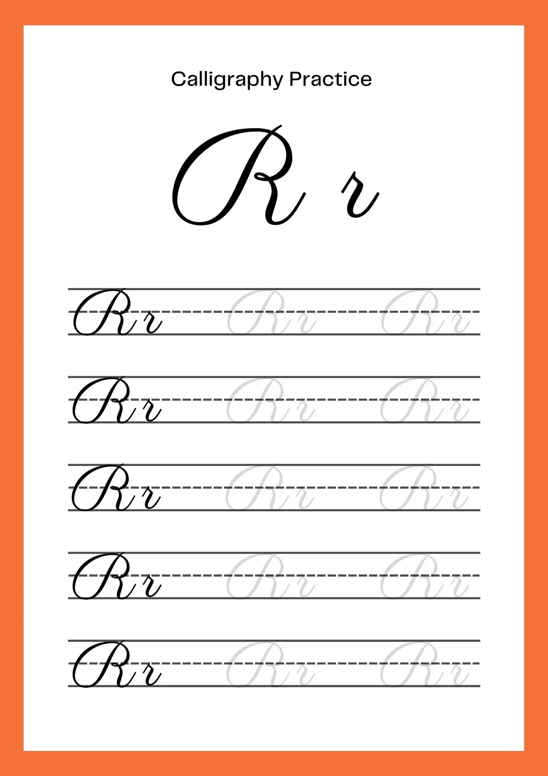 Calligraphy Handwriting Top Practice Sheets