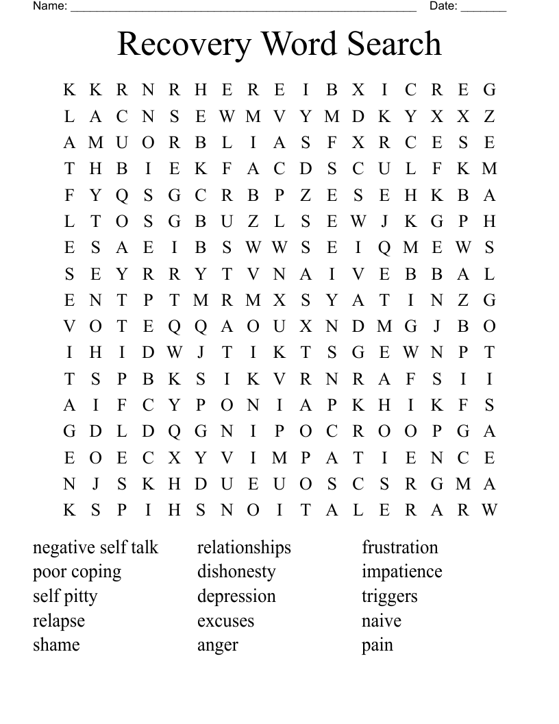 Character Defects Word Search WordMint