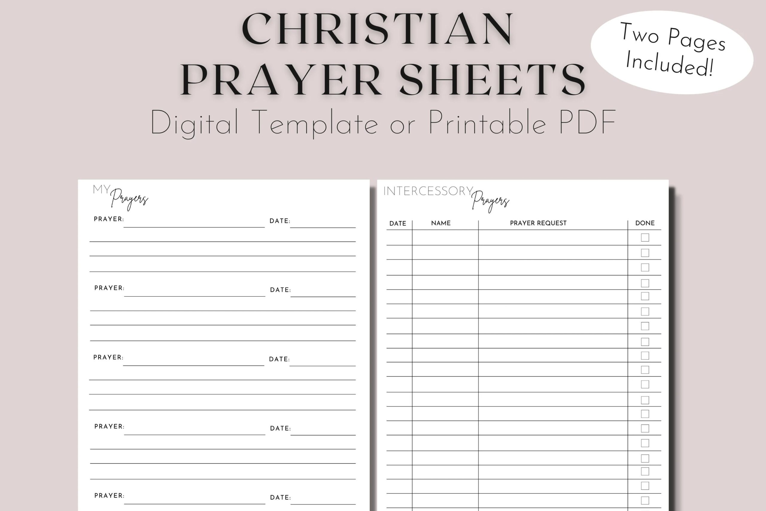 Free Printable Prayer Worksheets